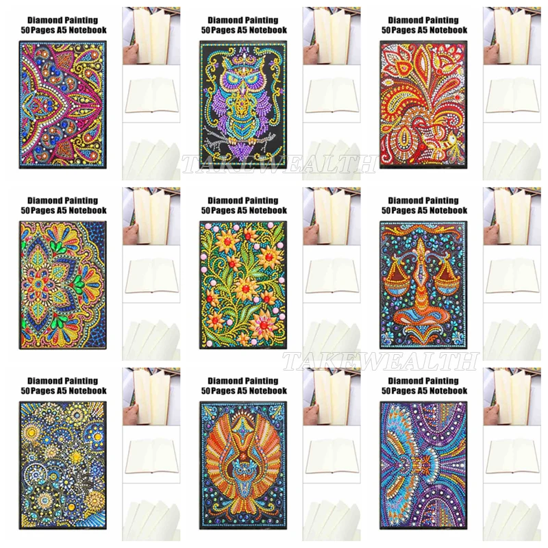 

A5 Notebook DIY Creative Special Shaped Diamond Painting ODIYwl flower Notebook Diary Book Embroidery Diamond Cross Stitch Craft