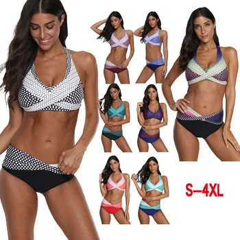 

Women Bikini 2020 Swimming Pool Party Essen Tie Dye Bikini 2 Piece Swimsuit Women Plus Size Thong Bikini Women's Swimsuit