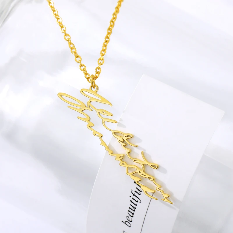 Customized Handwriting Necklace Memorial Signature Jewelry Gold Stainless Steel Personalized Keepsake Gift For Best Friend