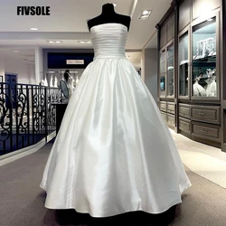 Fivsole Bride Wedding Dress Formal Ball Gown Strapless Robe De Mariée Simple Free Shipping Vestidos Elegantes Para Mujer Lace-up