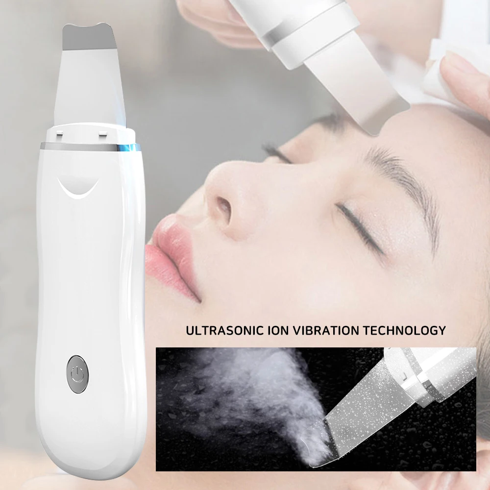 

Ultrasonic Ion Cleansing Blackhead Massage Skin Scrubber Peeling Shovel Facial Pore Cleaner Machine Deep Face Cleaning Peeling