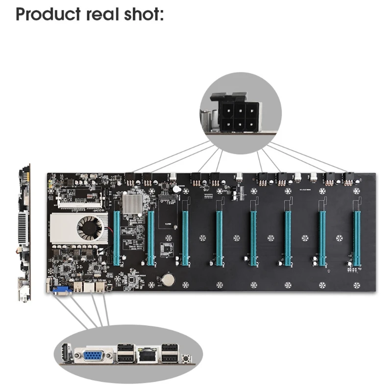 BTC-S37 Mining Machine Motherboard 8 PCIE 16X Graph Card SODIMM DDR3 SATA3.0 best computer motherboard for gaming