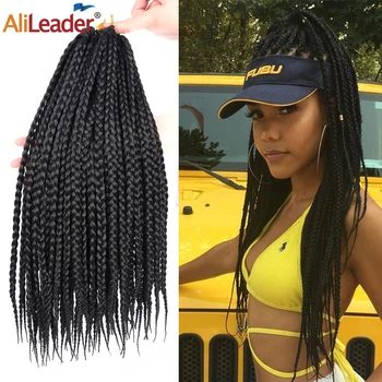 

Alileader Hot Sale Box Braids Hair 12 16 20 24 30 Inches 22 Roots/Pack Crochet Synthetic Braids Hair More Durable Soft Natural