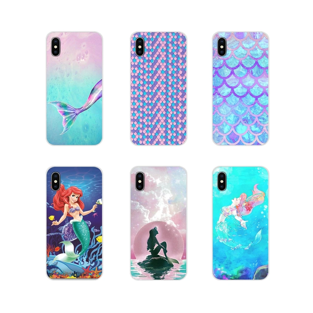 

For Apple iPhone X XR XS 11Pro MAX 4S 5S 5C SE 6S 7 8 Plus ipod touch 5 6 Mermaid Fish Little Mermaid Girl TPU Transparent Cases