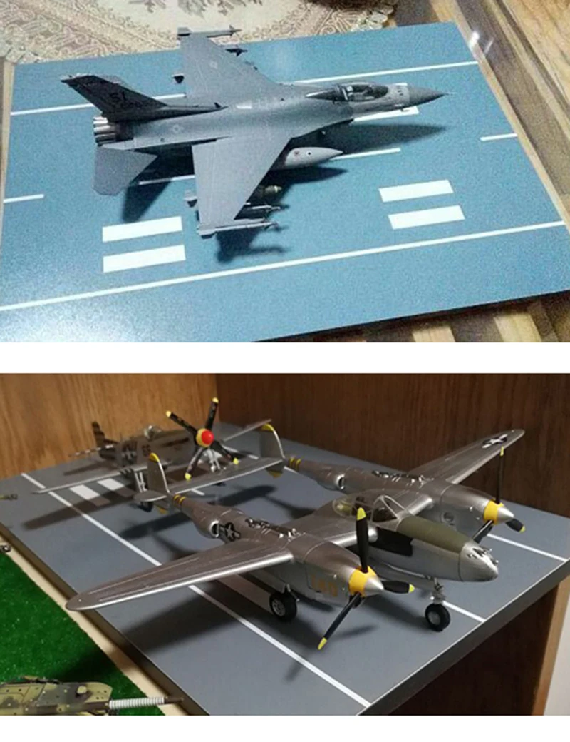  1:72 Wooden Fighter Platform 1:144 Aircraft Runway 3D Model Sand table Simulation Deck Miniature Mi