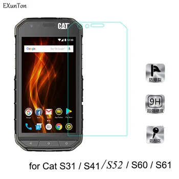 Перейти на Алиэкспресс и купить 100% подходит для Cat S31 S41 S52 S60 S61 закаленное стекло для Caterpillar CAT S31 S41 S52 S60 S61 Защитная пленка для экрана