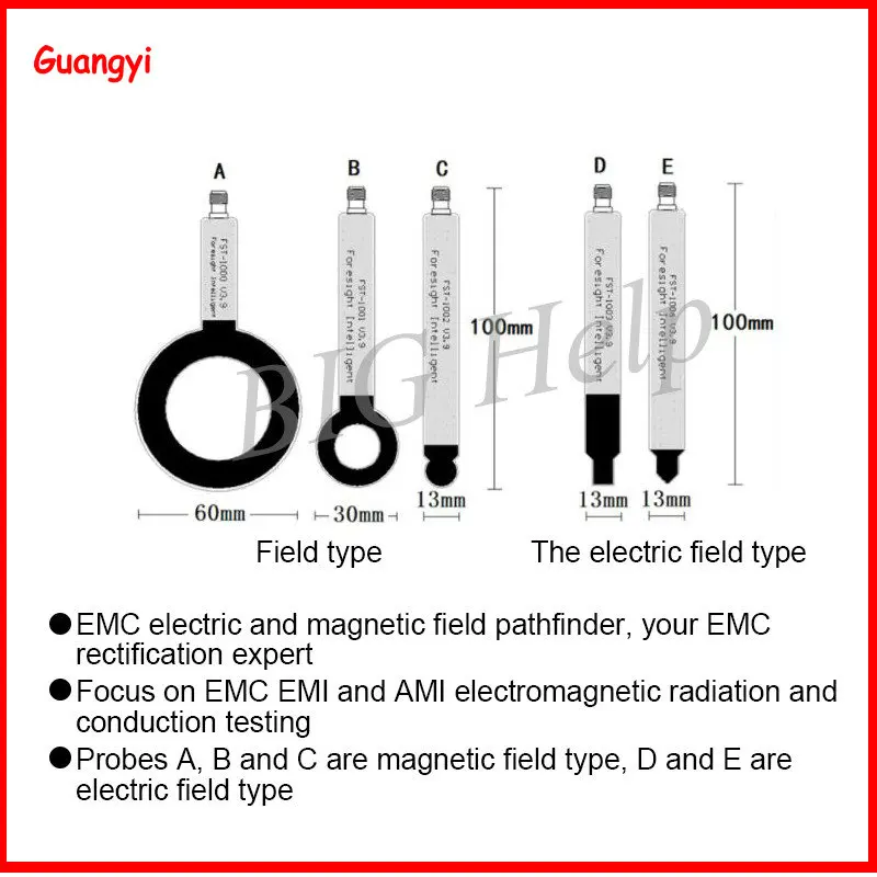 Near-field Simple Magnetic Field Probe EMI Kit for Conducted Radiation 