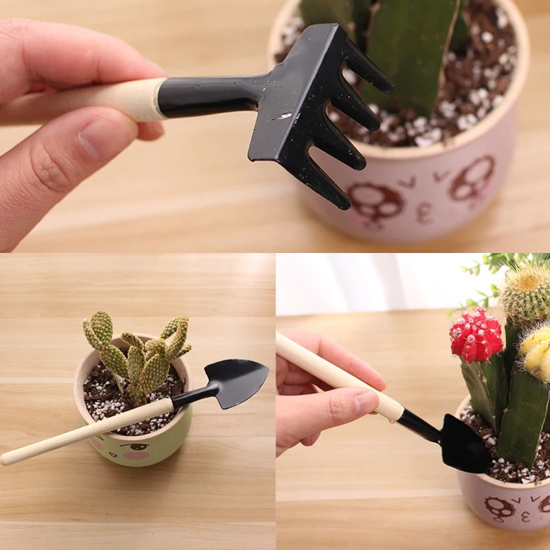 3Pcs/set Mini Garden Shovel Rake Spade For Flowers Potted Plant Hand Succulent Bonsai Tools Home Garden Tools Accessories 6