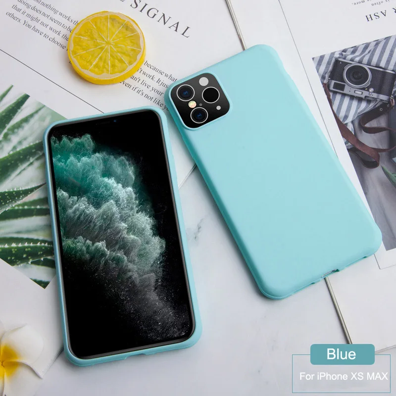 Чехол для iPhone X XR XS MAX, чехол для iPhone 11 Pro Max, защитный силиконовый мягкий чехол - Цвет: Blue