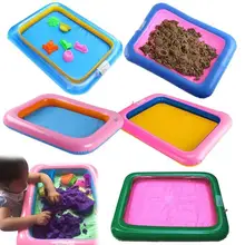 

Funny Kid Square Inflatable Elevated Large Sandbox Tray Castle Stacking Play Toy