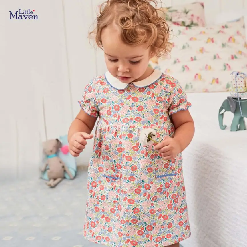 Little maven/Новинка 2020 года Летняя одежда для маленьких девочек Брендовое платье