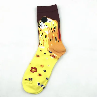 Ван Гог Звездная ночь картина маслом счастливые женские носки мужские носки Классическая мода ретро абстрактная картина маслом, искусство носки женские современные - Цвет: style 19