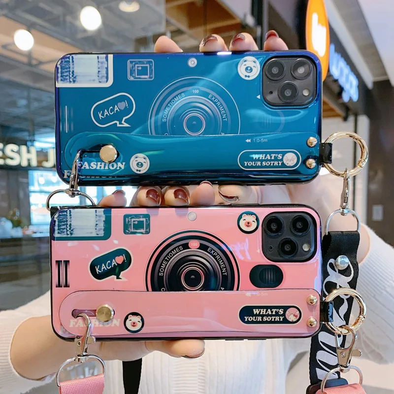 

Wrist strap holder phone case For Samsung S7 sdges S8 S9 S10 E Plus case Note 8 9 10 Pro M10 20 30 Lanyard anti-fall phone cover
