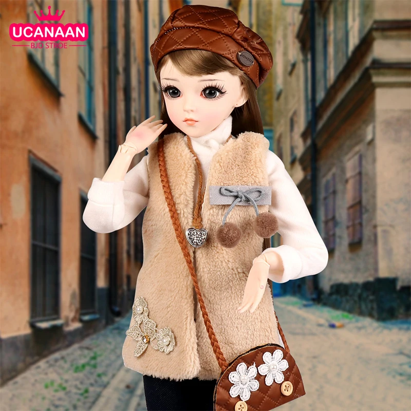 UCanaan/60 см похожая на настоящую Мода девушка куклы 1/3 Bjd кукла большой Ручной работы 18 шарнирные с полным
