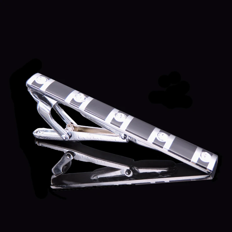4 Free shipping, high-end luxury men's business shirt gold tie clip new fashion brand crystal tie clip business ship tie clip - Окраска металла: 4