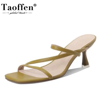 

Taoffen New Design Women Sandals Strange Heels Simple Fashion Summer Shoes Women Office Lady Party Footwear Size 34-39