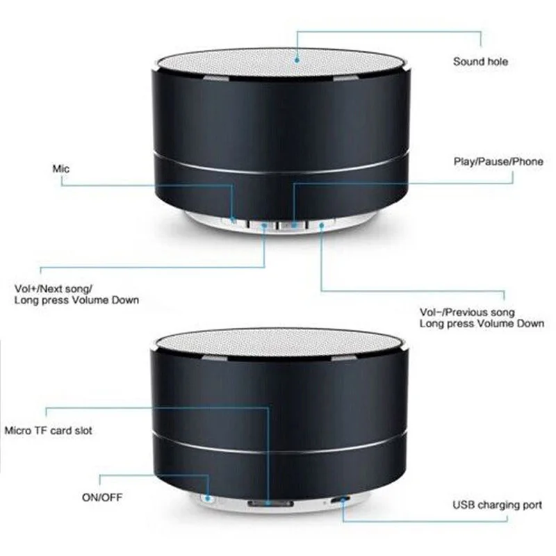 Мини беспроводной Bluetooth динамик изысканный супер бас портативный для автомобиля