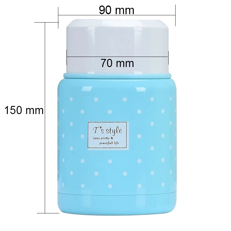 B Food Jar Thermos and Folding Spoon Thermal Lunch Box Children Termos Colorful Soup Jar Portable Bag For Food With Container - Цвет: B