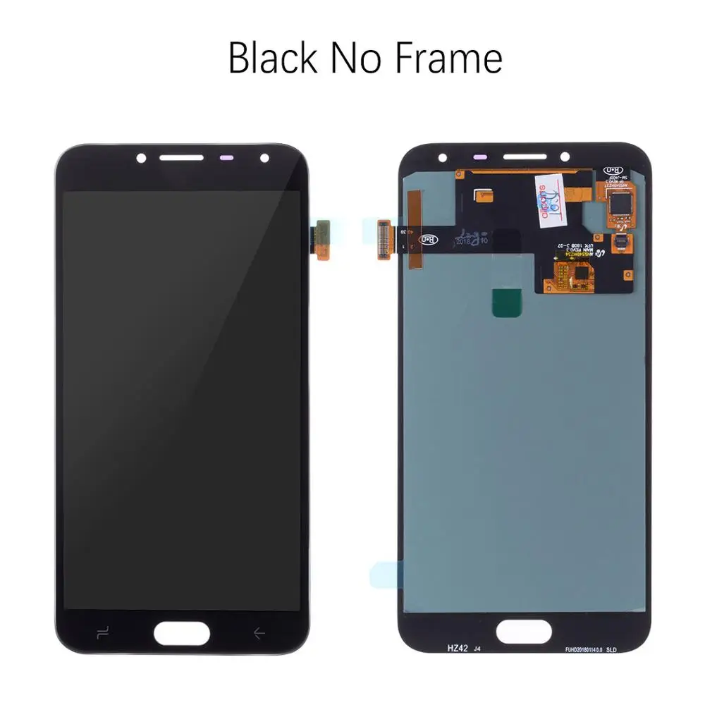 AMOLED ЖК-дисплей для samsung Galaxy J4 дисплей кодирующий преобразователь сенсорного экрана в сборе Замена J400 J400F - Цвет: Blcak No Frame