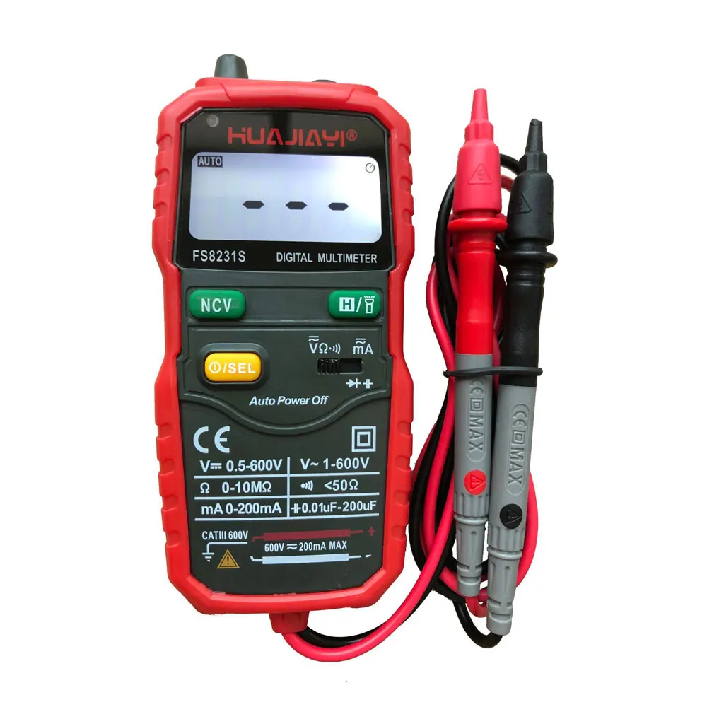 NCV Digital Multimeter Professional Mini Auto Ranging AC/DC Ammeter Capacitance Resistance Tester with Flashlight Portable | Инструменты