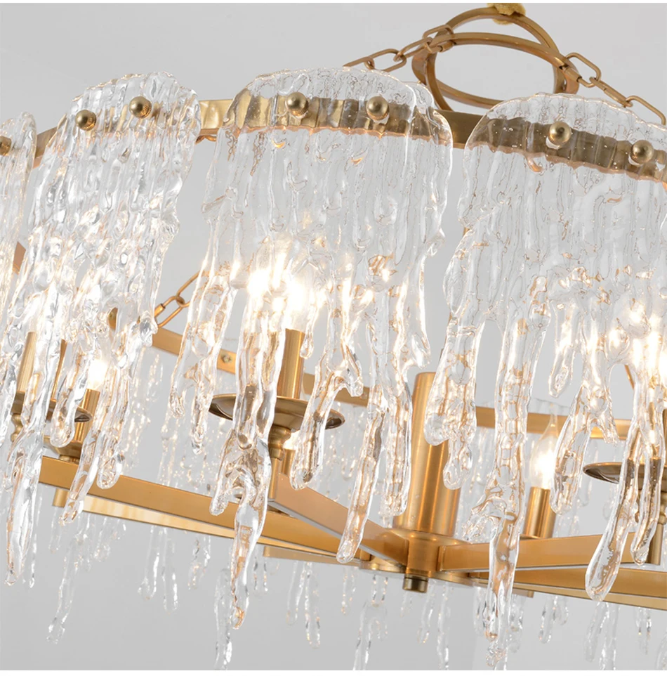 Luxury design round chandelier lighting for living room bedroom LED glass lamp AC110V 220V modern dinning room light fixture