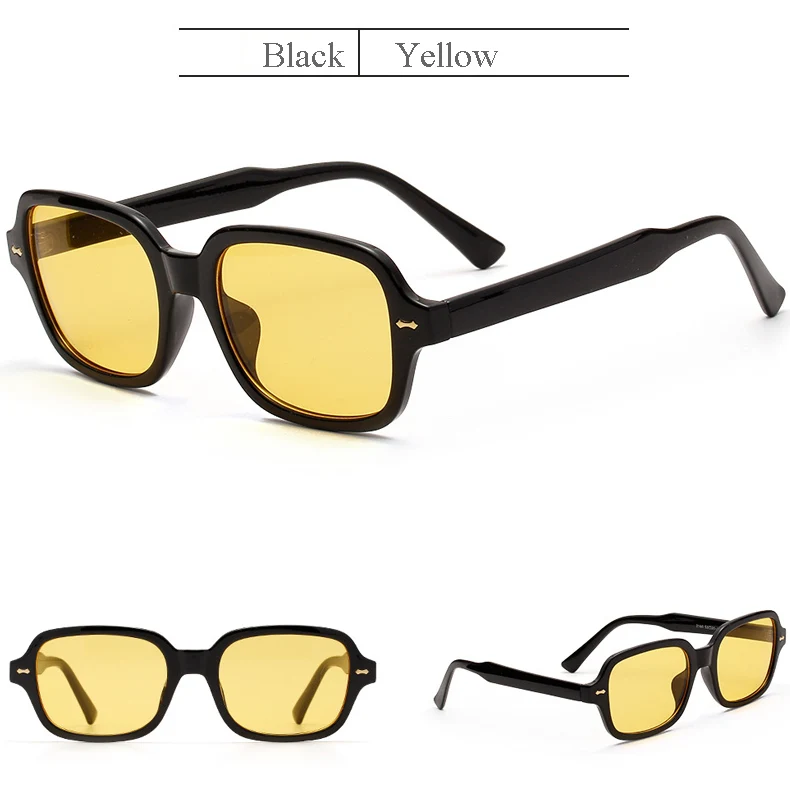 fashion sunglasses OEC CPO Fashion Unisex Square Sunglasses Men Women Fashion Small Frame Yellow Sunglasses Female Retro Rivet Glasses UV400 O403 guess sunglasses