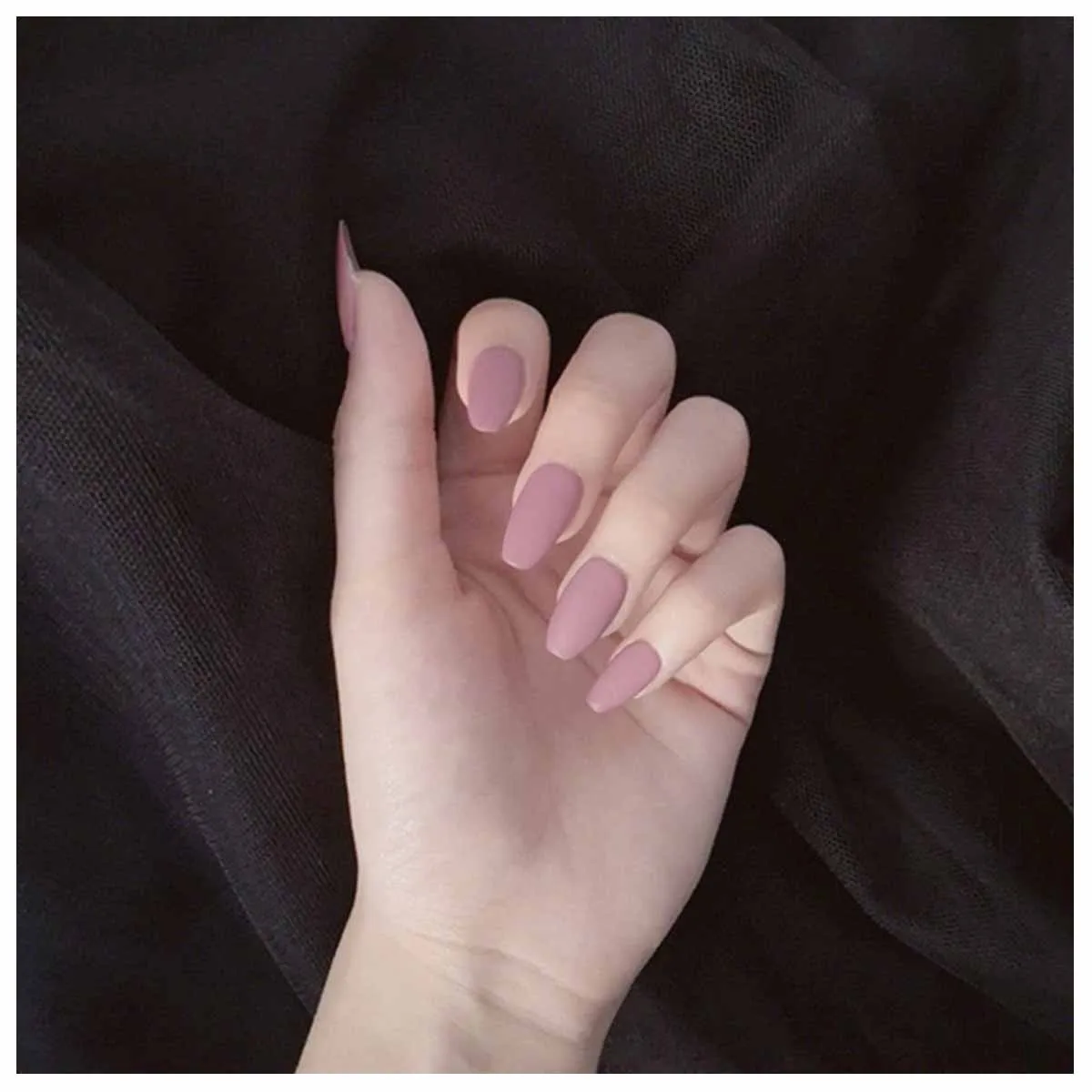 24 шт. в европейском и американском стиле, розовые матовые накладные ногти, длинные квадратные кончики для ногтей с клеем для девочек - Цвет: as show