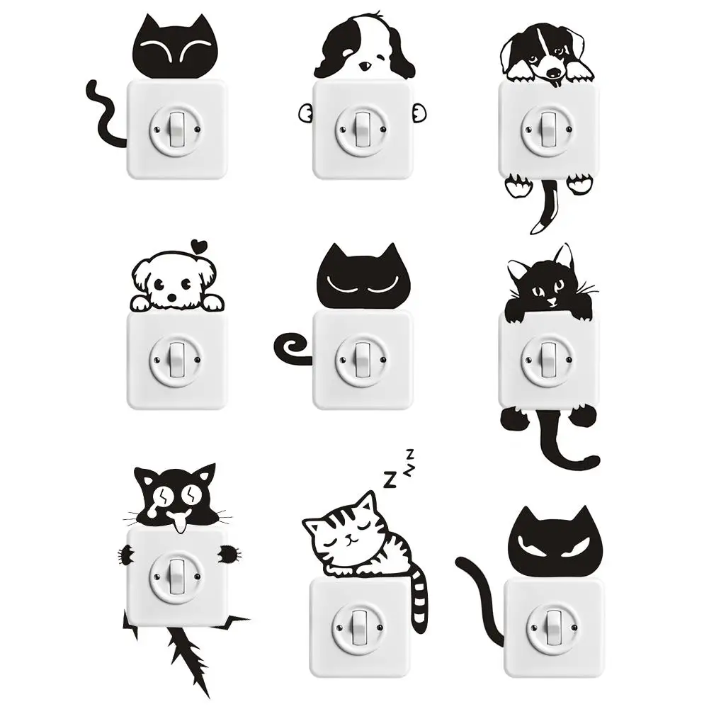 Removable Animal Cartoon Switch Art Vinyl Decal Home Decor Wall Light Stickers G Removable Animal Cartoon Switch Art Vinyl Decal Home Decor Wall Light Stickers G