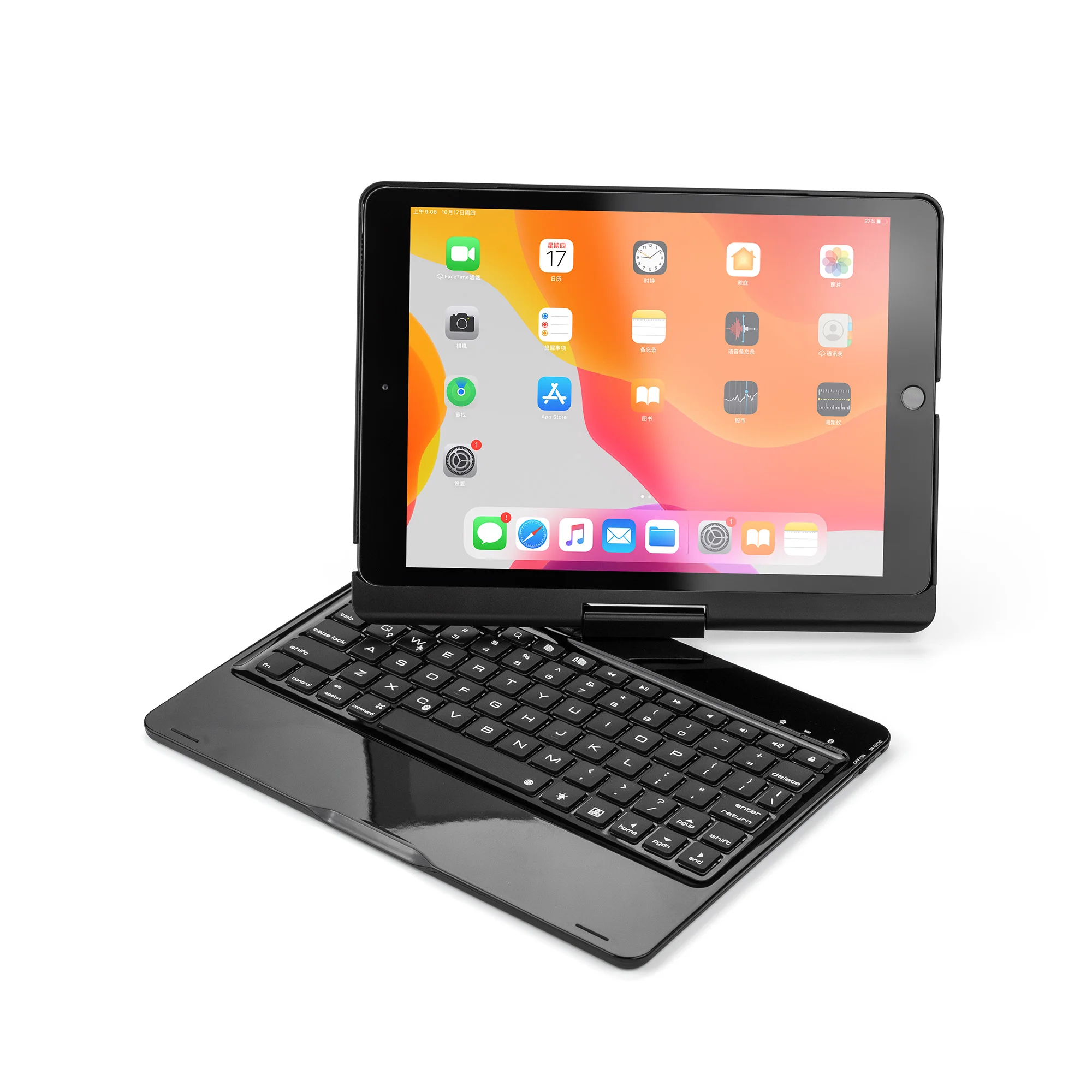 

Wireless Bluetooth Keyboard Cover for ipad air1 2 Aluminum light-emitting new ipad9.7 pro9.7alloy rotary keyboard case