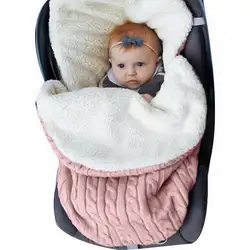 CYSINCOS, плотный детский спальный мешок для пеленания, вязаный вельветовый конверт, спальный мешок для новорожденных, теплые ленты для