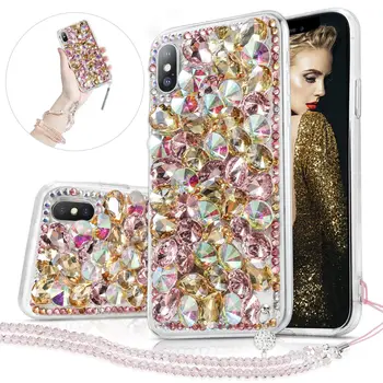

For Huawei P20/P20 Pro/P20 Plus women phone Case 3D Handmade Bright Shining Crystal Rhinestone Hard phone case for Huawei P20