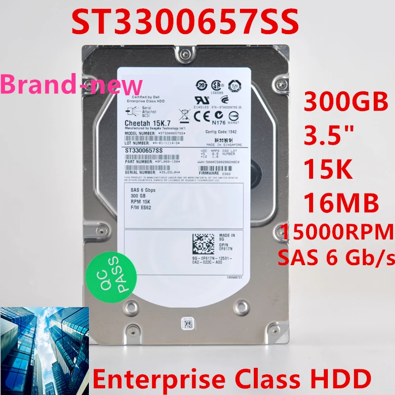 

New Original HDD For Seagate 300GB 3.5" 15K SAS 6 Gb/s 16MB 15000RPM For Internal Hard Disk For Enterprise HDD For ST3300657SS