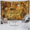 Nautical Chart Tapestry Pirate Treasure Map Hanging Decor Watercolor Map Letter Polyester Table Cover Yoga Beach towel ► Photo 2/6