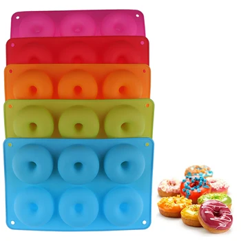 

DIY Doughnut Cake Silicone Bakeware Moulds Silicone Donut Baking Pan Handmade Bakeware Set and Cake Decorating Tools