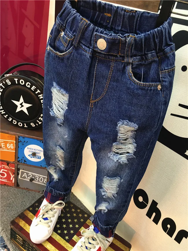 Kids Boys Jeans Fashion Clothes Ripped pants Denim Clothing Children Baby Boy Popular Cowboy Long Trousers AS22 kids pants,boys jeans