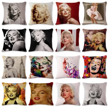 

Marilyn Monroe Blow Bubbles Pillow Case Double Sides Pattern Pillow Cases Cover Square Pillow Covers Size 45*45cm