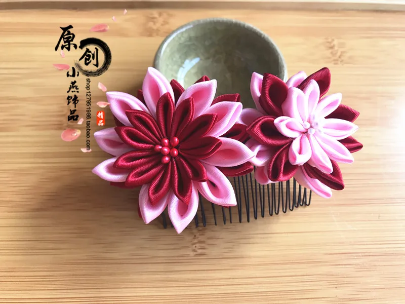 Японская винтажная розовая заколка для волос с кисточкой SAKURA шпилька аксессуары для кимоно hanfu geisha аксессуары firkete/Horquilla - Цвет: B