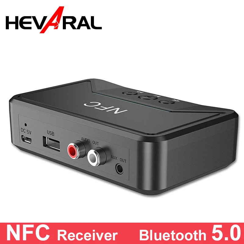 HEVARAL NFC Беспроводной адаптер Bluetooth 5,0 приемник аудио передатчик с 3,5 мм AUX RCA Jack Hifi адаптер для автомобиля ТВ компьютера