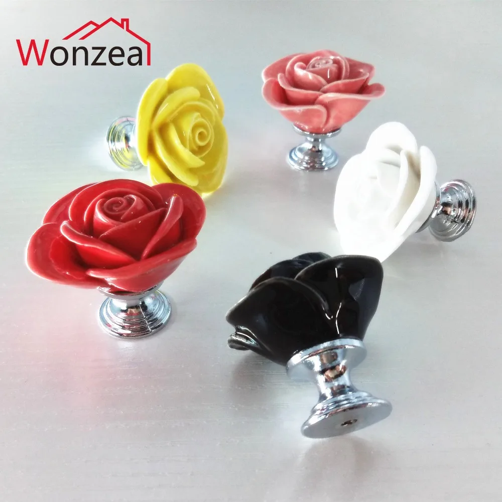 107银座玫瑰单孔陶瓷拉手5款-头 (3)
