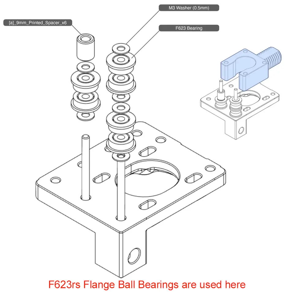 F623RS Bearing 3*10*4 mm ABEC-7 10Pcs F623-2RS Flange Ball Bearings For VORON 0 Motion, Use In A/B Drive Units Idlers XY Joint image 3