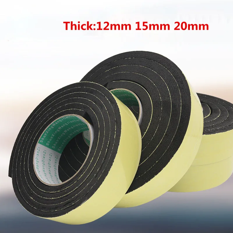 12MM 15MM 20MM Thick Strong adhesion EVA black sponge foam rubber tape anti-collision seal strip afbeelding