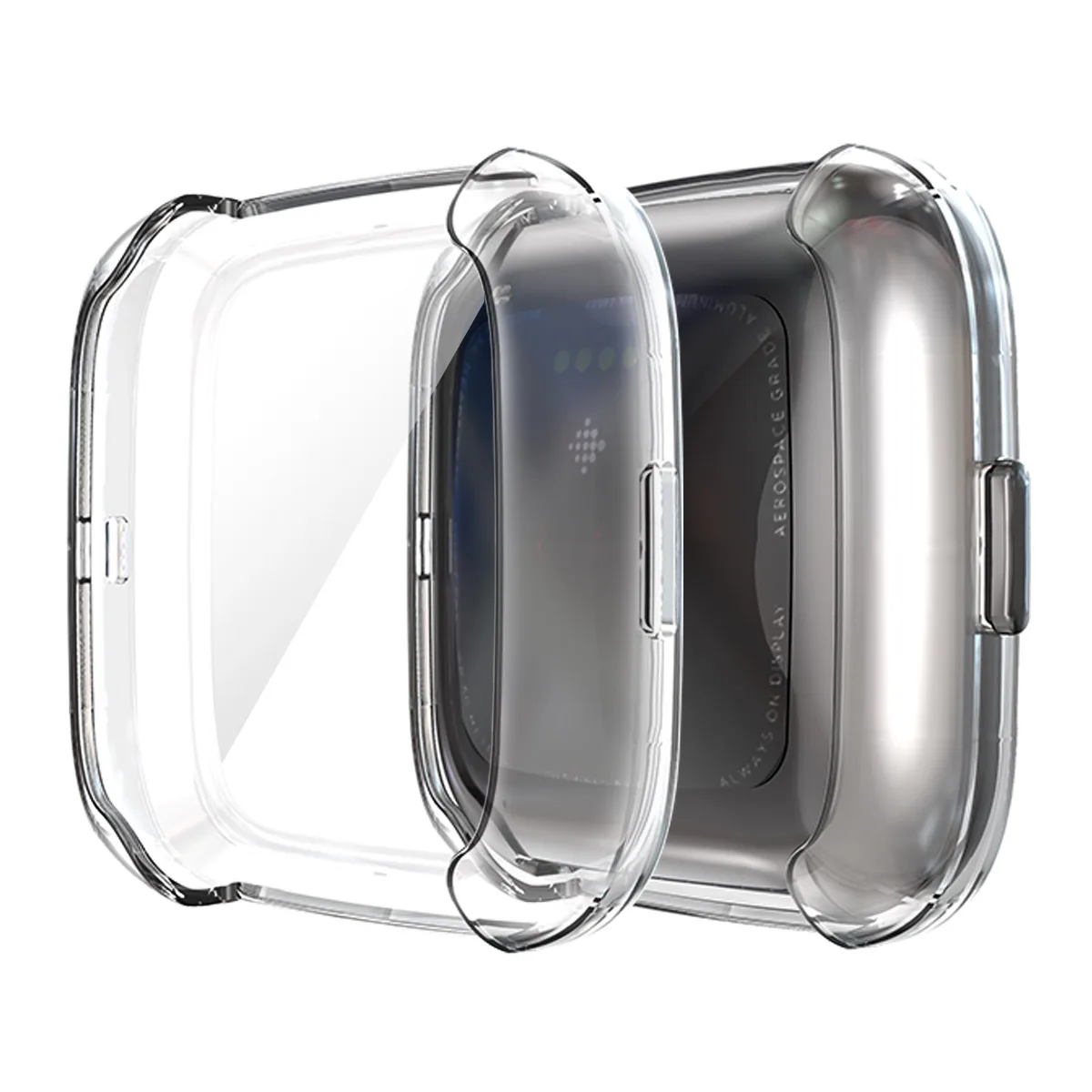 Clear ТПУ Смарт-часы защитный чехол+ защита для экрана для Fitbit Versa 2 Чехол для часов Противоударная рамка для Fitbit Versa 2 аксессуары - Цвет: Clear