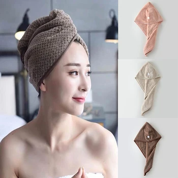 

1PC Shower Cap Magic Microfiber Hair Quick Drying Dryer Towel Bath Wrap Cap Quick Hat Turban Dry shower cap hair bonnet