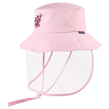 

Outdoor UV Protection Sun Cap Anti-fog Detachable Hiking CapTraveling Fishing Bucket Hat Removable Visor Face Cover for Kids