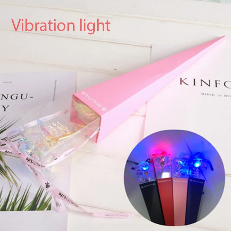 With light F 24K Золотая фольга роза искусственный цветок подарочная коробка Изысканная новинка подарок на день Святого Валентина Изысканная Новинка свадебный изысканный подарок - Цвет: With light F