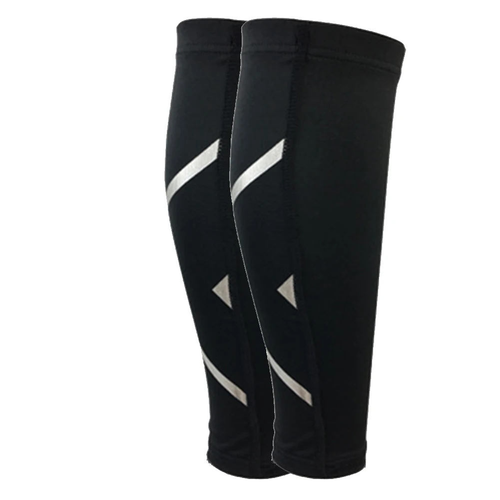 Черный 1Pair Calf Support Compression Socks Accessories Running Protection Breathable Hiking Leg Sleeve Outdoor Sports Elastic Swimming - Цвет: Черный