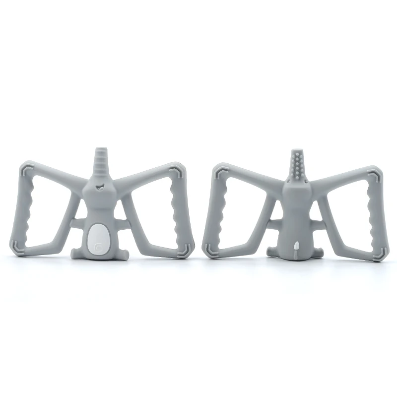 light grey LOFCA, 1 шт., силиконовый Прорезыватель для зубов, танцующий слон, детский прорезыватель, Пищевая силиконовая соска, клипса для зубов, игрушка для кормления, ожерелье для кормления - Цвет: light grey