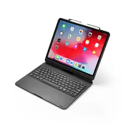 Чехол для IPad Pro 12,9 2018, 7 цветов, bluetooth-клавиатура с подсветкой, вращение на 360 градусов, откидная подставка для смартфона, чехол для планшета