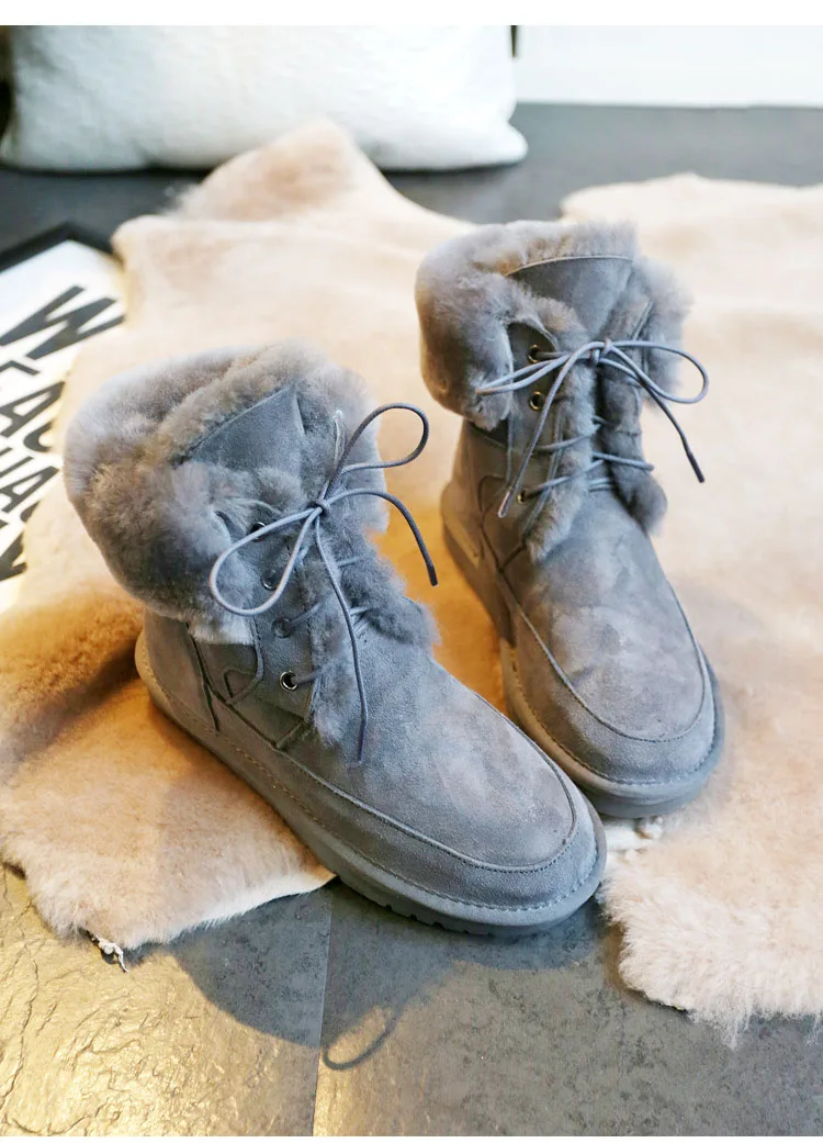 GRWG/; женские зимние ботинки на натуральном овечьем меху; женские теплые зимние ботинки; брендовые ботинки из натуральной овечьей кожи; зимняя женская обувь