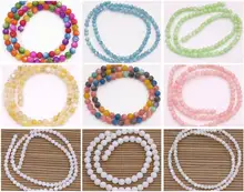 Branco multi-cor concha redonda solta grânulos strand 14-15